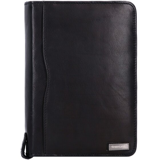 Greenland Nature Black Nappa Ringmappe Leder 19 cm