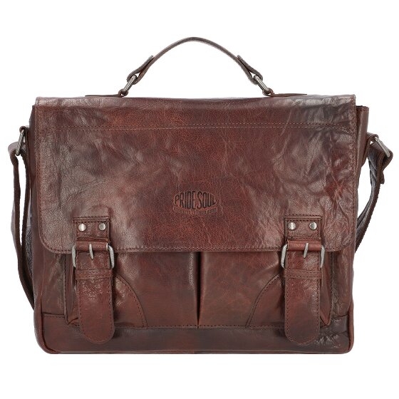 Pride and Soul Baggie Aktentasche Leder 35 cm Laptopfach