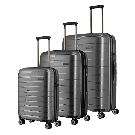 Travelite Air Base 4 Rollen Kofferset 3-teilig mit Dehnfalte