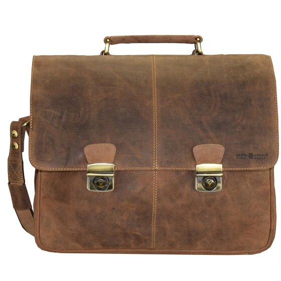 Greenburry Vintage Aktentasche Leder 42 cm Laptopfach