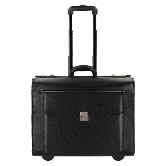 Dermata 2 Rollen Pilotentrolley Leder 39 cm