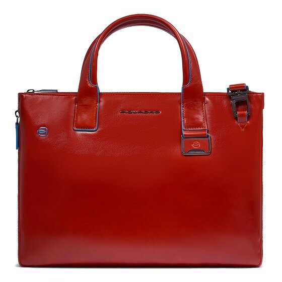 Piquadro Blue Square Shopper Tasche Leder 38 cm Laptopfach mit Dehnfalte