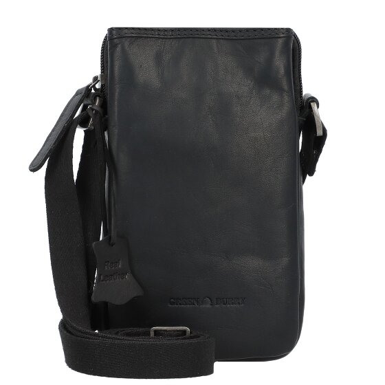 Greenburry Pure Black Handytasche Leder 11 cm