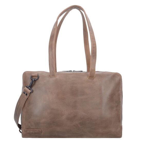 Plevier Pure Schultertasche Leder 43 cm Laptopfach