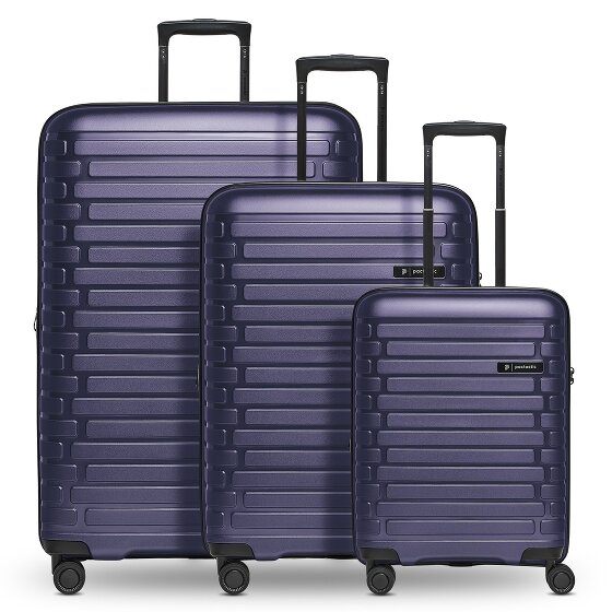 Pactastic Collection 04 THE THREE SET + 4 Rollen Kofferset 3-teilig mit Dehnfalte