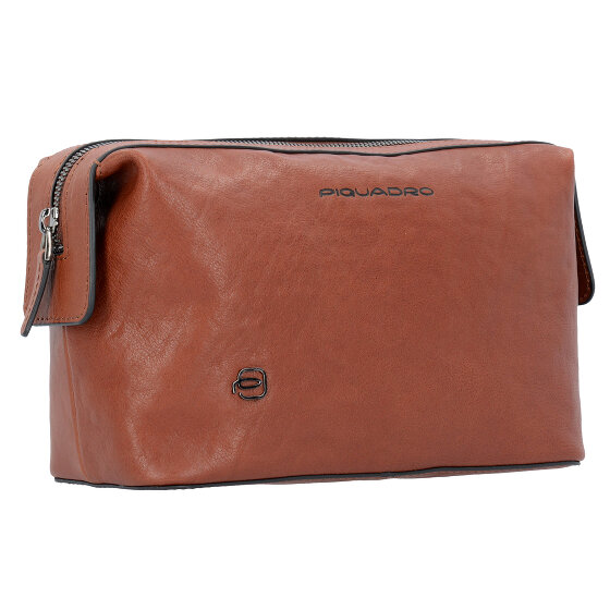 Piquadro Black Square Kulturbeutel Leder 23 cm