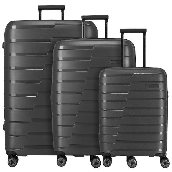 Travelite Air Base 4 Rollen Kofferset 3-teilig mit Dehnfalte