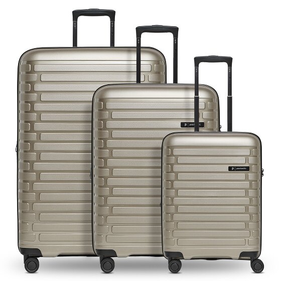 Pactastic Collection 04 THE THREE SET + 4 Rollen Kofferset 3-teilig mit Dehnfalte