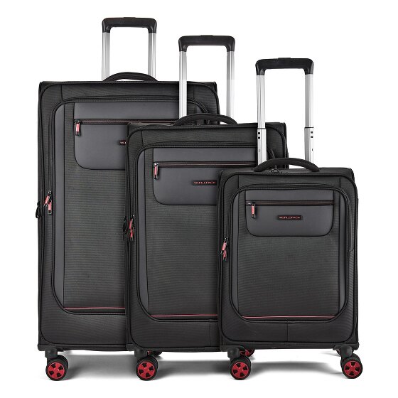 Worldpack Oxford 4 Rollen Kofferset 3-teilig mit Dehnfalte