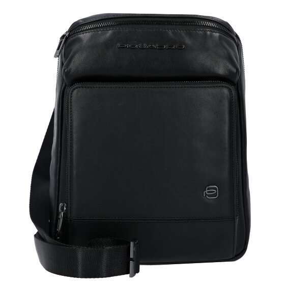 Piquadro Philip Umhängetasche Leder 27 cm schwarz