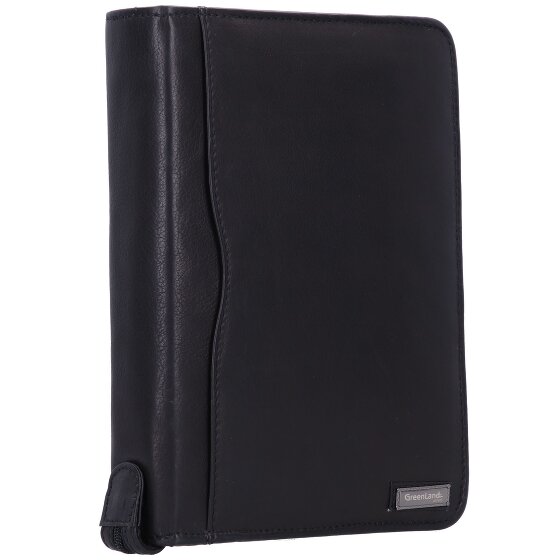 Greenland Nature Black Nappa Ringmappe Leder 19 cm