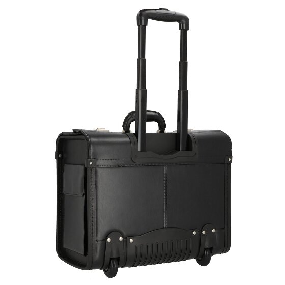 Dermata 2-Rollen Pilotentrolley Leder 45,5 cm Laptopfach