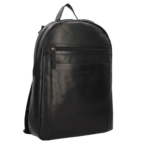 Greenburry Pure Black Daypack Leder 46 cm Laptopfach