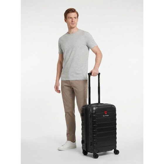 Tonino Lamborghini Milano 4 Rollen Kabinentrolley S 54 cm mit Dehnfalte
