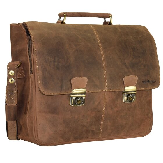 Greenburry Vintage Aktentasche Leder 42 cm Laptopfach