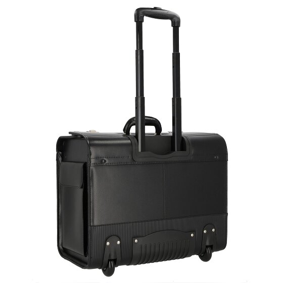 Dermata 2 Rollen Pilotentrolley Leder 39 cm