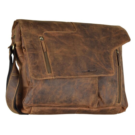 Greenburry Vintage Revolver Bag Umhängetasche Leder 40 cm