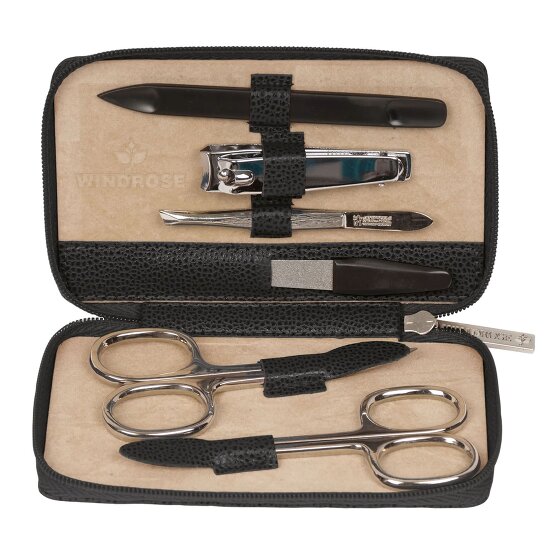 Windrose Beluga Schmuckkasten Leder 13 cm