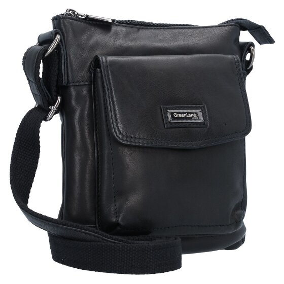 Greenland Nature Black Nappa Umhängetasche Leder 21 cm