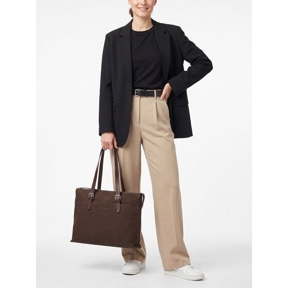Castelijn & Beerens Nubuck Schultertasche Leder 40 cm Laptopfach