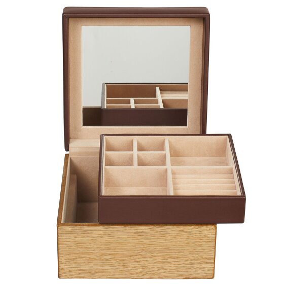 Windrose Wood Schmuckkoffer Leder 18 cm