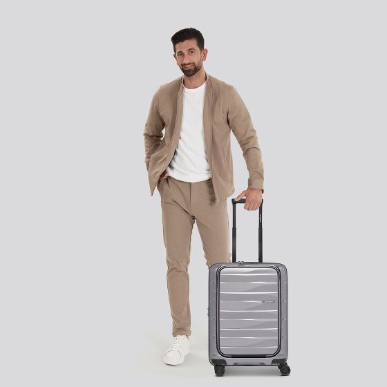 Bergpfeil Travel 4 Rollen Kabinentrolley 55 cm Laptopfach mit Dehnfalte