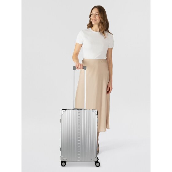 Aleon Traveler 4-Rollen Trolley Aluminium 67 cm mit Kleidersack