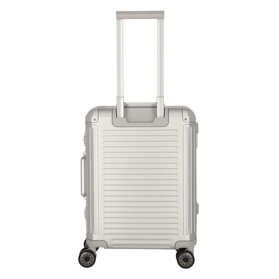 Travelite Next 4-Rollen Kabinentrolley Aluminium 55 cm Laptopfach