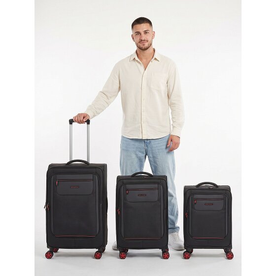 Worldpack Oxford 4 Rollen Kofferset 3-teilig mit Dehnfalte