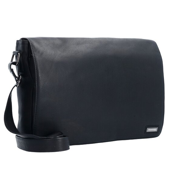 Greenland Nature Black Nappa Messenger Leder 38 cm