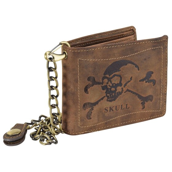 Greenburry Vintage Skull Geldbörse Leder 12 cm