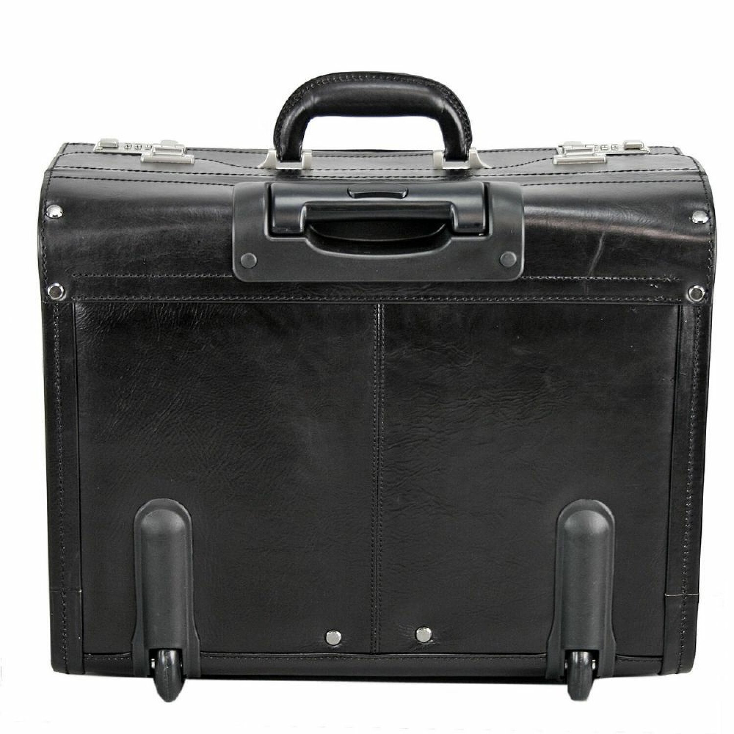 Dermata Leder Pilotenkoffer Aktenkoffer mit Vortasche und zwei Seitentaschen neu
