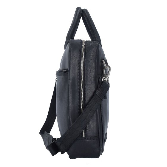 Plevier Vintage London Aktentasche RFID Schutz Leder 41 cm Laptopfach