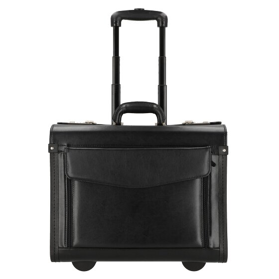 Dermata 2-Rollen Pilotentrolley Leder 45,5 cm Laptopfach