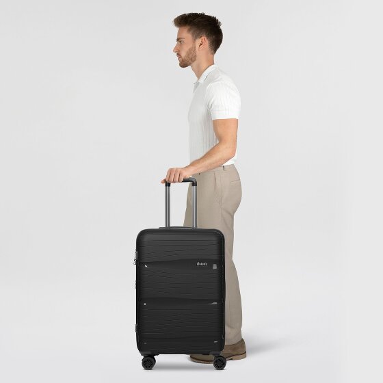 d&n Travel Line 4300-Plus 4 Rollen Trolley M 65 cm mit Dehnfalte