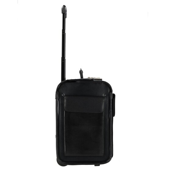 Dermata 2 Rollen Pilotentrolley Leder 39 cm