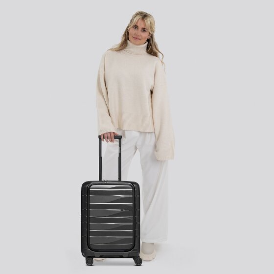Bergpfeil Travel 4 Rollen Kabinentrolley 55 cm Laptopfach mit Dehnfalte