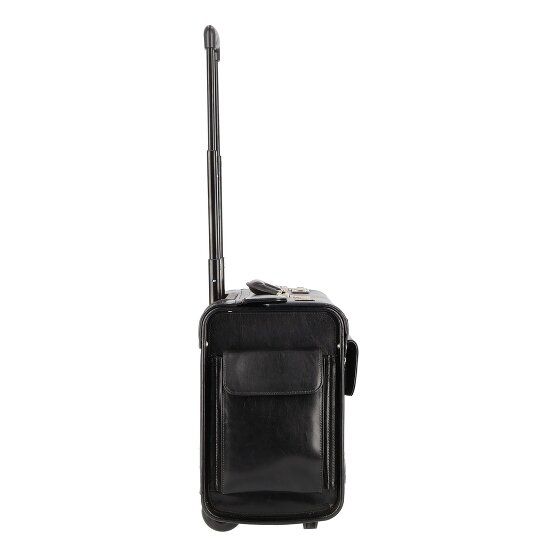 Dermata 2 Rollen Pilotentrolley Leder 39 cm Laptopfach