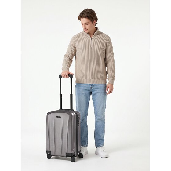 Police New York 4 Rollen Kabinentrolley S 54 cm mit Dehnfalte