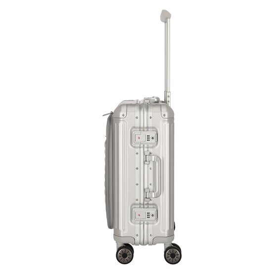Travelite Next 4-Rollen Kabinentrolley Aluminium 55 cm Laptopfach