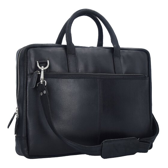 Plevier Vintage London Aktentasche RFID Schutz Leder 41 cm Laptopfach