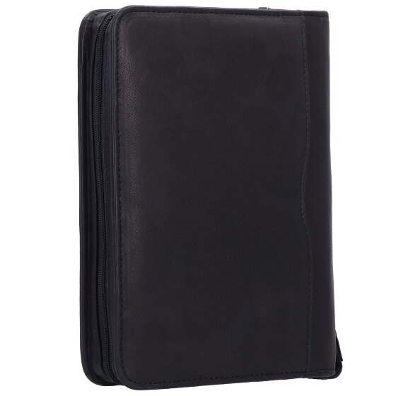 Greenland Nature Black Nappa Ringmappe Leder 19 cm