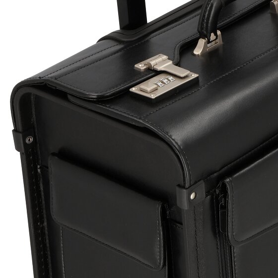 Dermata 2-Rollen Pilotentrolley Leder 45,5 cm Laptopfach