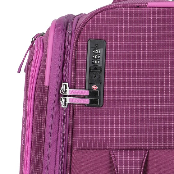 Travelite Corsiica 4 Rollen Trolley M 67 cm mit Dehnfalte
