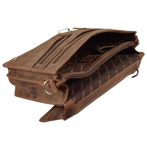 Greenburry Vintage Aktentasche Leder 38 cm mit 2 Hauptfächern