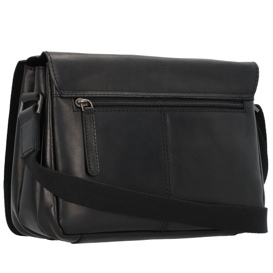 Greenburry Pure Black Umhängetasche Leder 25 cm