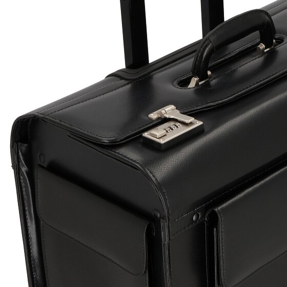 Dermata 2 Rollen Pilotentrolley Leder 39 cm