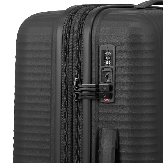 Travelite Air Stripe 4 Rollen Trolley M 66 cm mit Dehnfalte