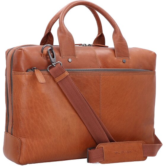 Plevier Rock Flint Aktentasche RFID Schutz Leder 41 cm Laptopfach