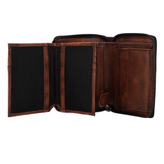 Greenburry Destressed Geldbörse RFID Schutz Leder 13 cm